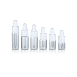 Glass Dropper Bottles 18/410 - Plastic Collar & Silicone Rubber